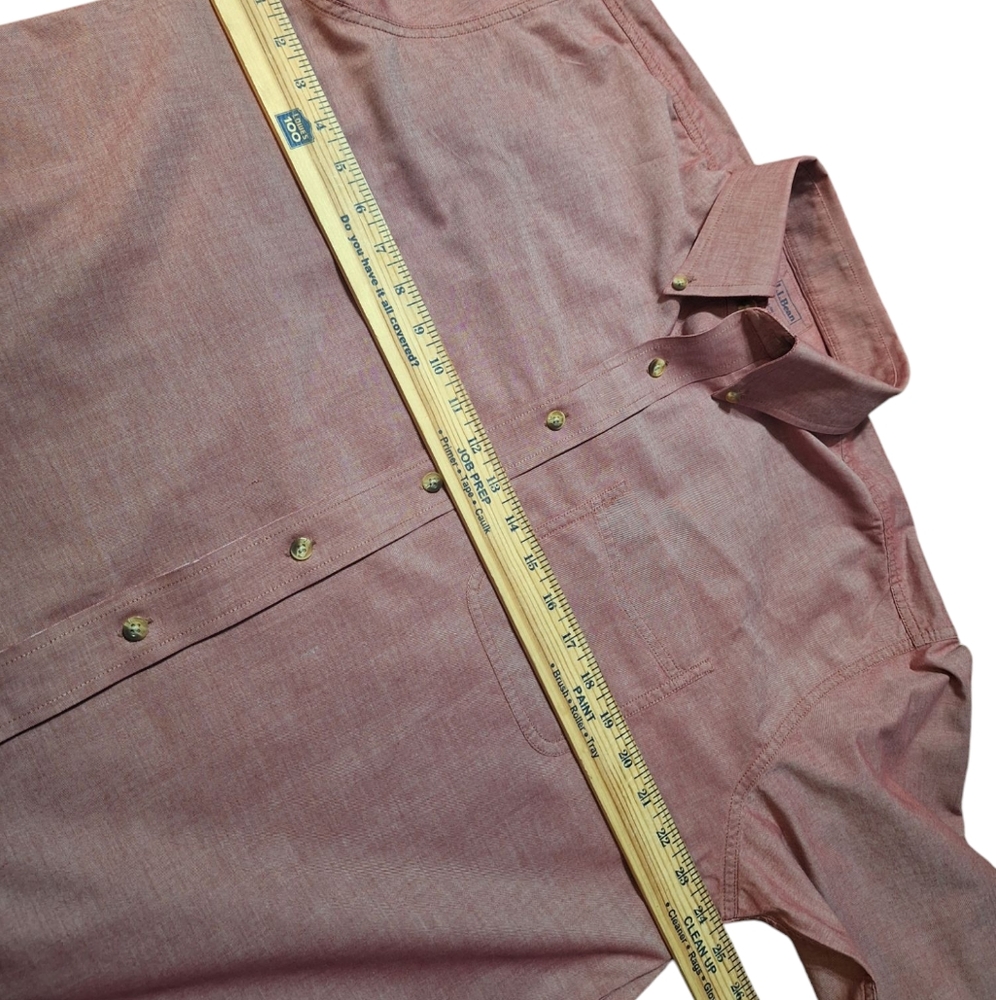 L.L. Beam Men's  Size XL Tall Classic Fuchsia Front Button Collar Dress Shirt. - Picture 3 of 5